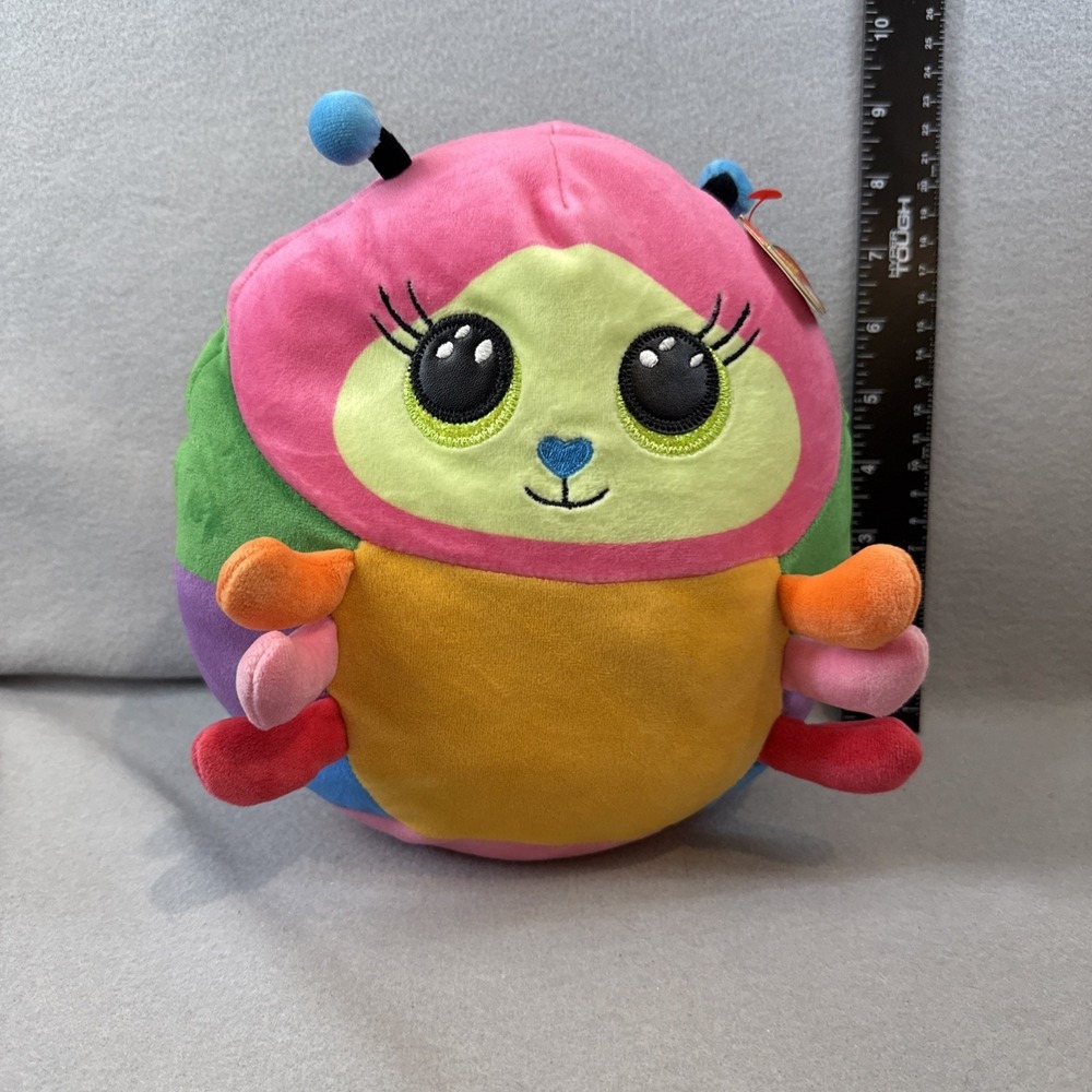 TY Beanie Squishies Squish-A-Boos Plush NESSA‎ the Caterpillar 14"